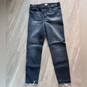 Sneak Peek Dark Wash Skinny Jeans with Raw Frayed Hem - Size 11/W30